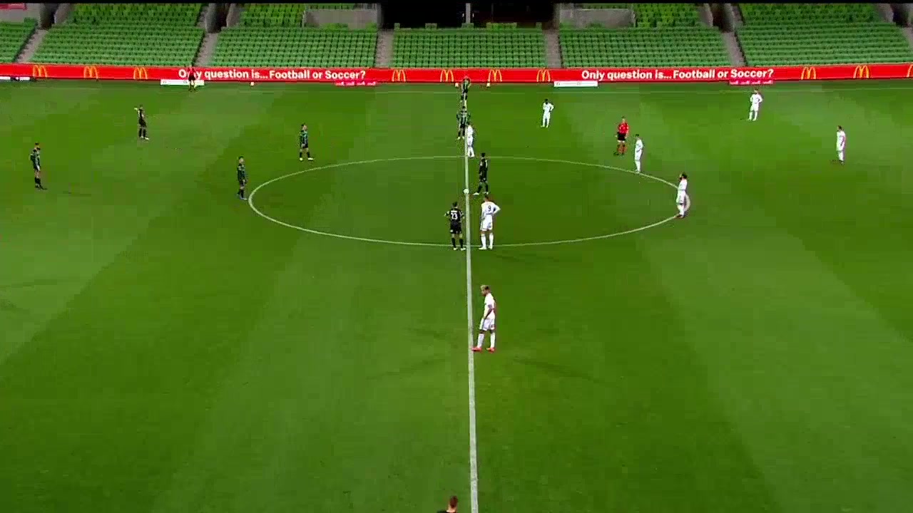 AUS D1 Western United FC Vs Melbourne Victory 11 phút Jake BrimmerVào, ghi bàn 0:1