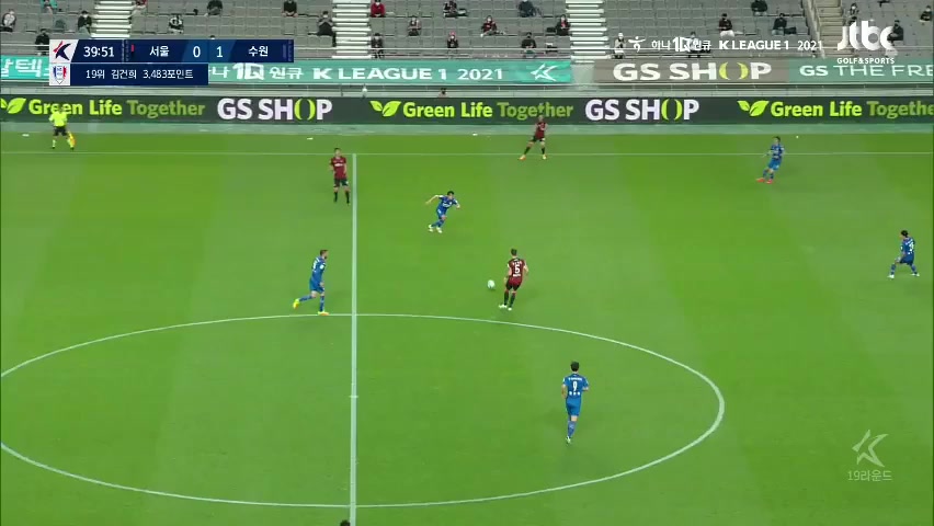 韓K聯 FC首爾 Vs 水原三星 38分金健熙進球,比分0:1