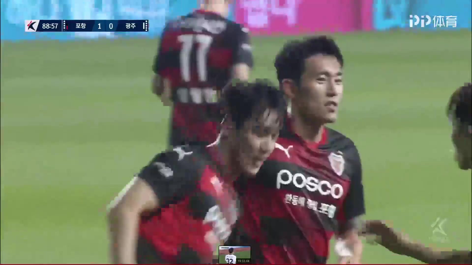 韓K聯 浦項制鐵 Vs 光州FC 89分鬆旻揆進球,比分1:0