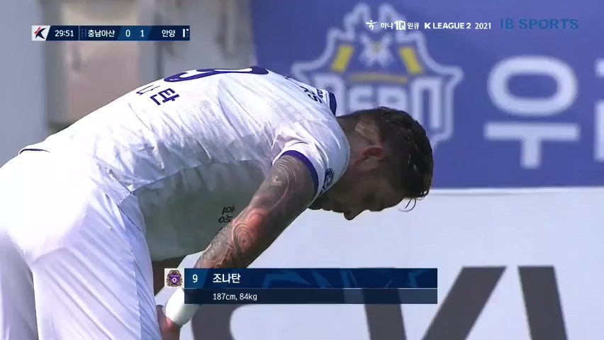 KOR D2 Chungnam Asan Vs FC Anyang Jonathan Alonso Moya Aguilar Goal in 29 min, Score 0:1