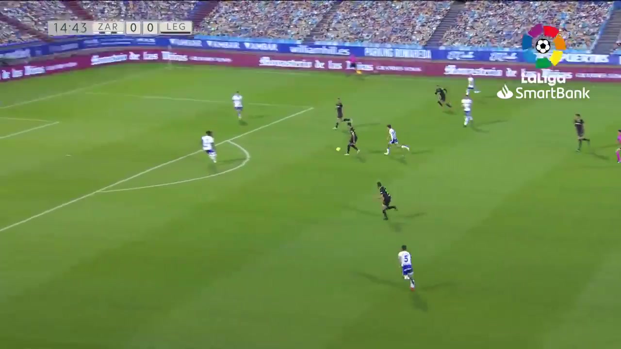 SPA D2 Real Zaragoza Vs Leganes Kevin Bua Goal in 14 min, Score 0:1