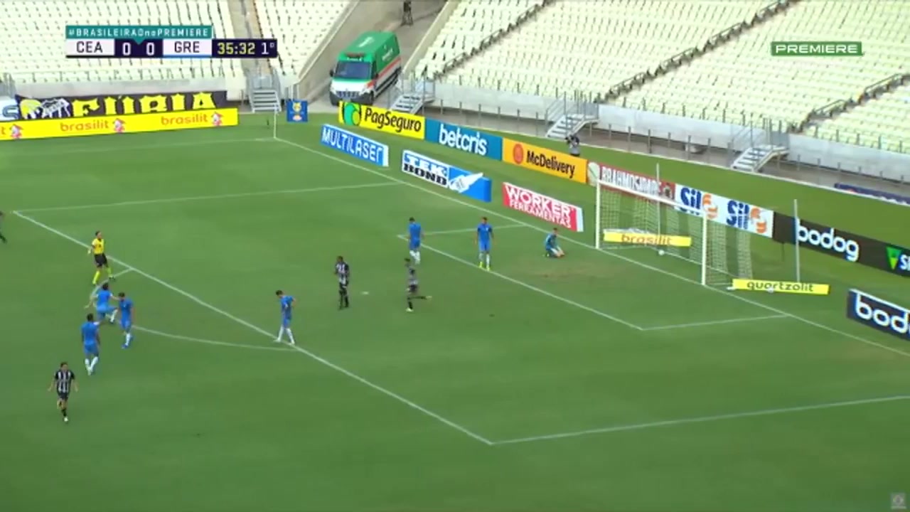 BRA D1 Ceara Vs Gremio (RS) Cleber Bomfim de Jesus Goal in 35 min, Score 1:0