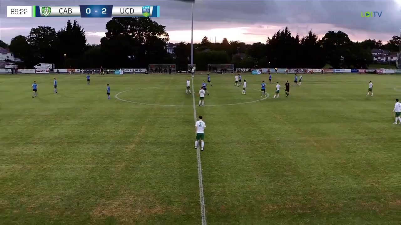 IRE D1 Cabinteely FC Vs UC Dublin 91 ทำประตู  ประตู, ทำคะแนน 1:2