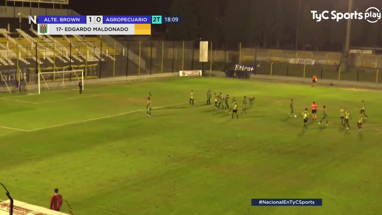 ARG D2 Almirante Brown Vs Agropecuario de Carlos Casares 64 phút Agustin DattolaVào, ghi bàn 2:0