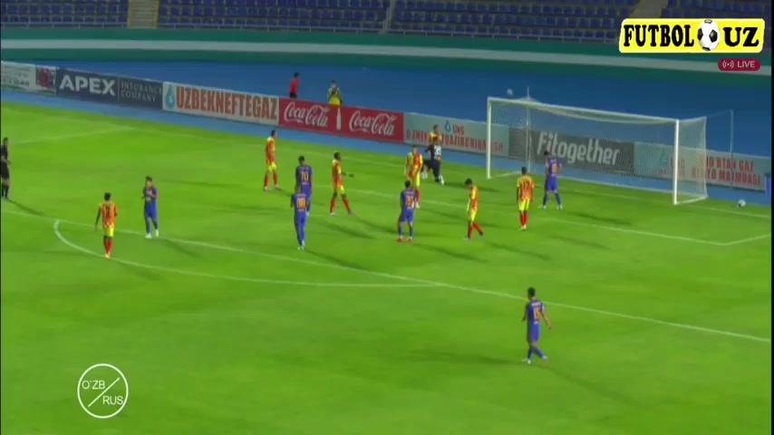 UZB D1 Nasaf Qarshi Vs Mashal Muborak 15 ทำประตู Golib Gaybullaev ประตู, ทำคะแนน 1:0