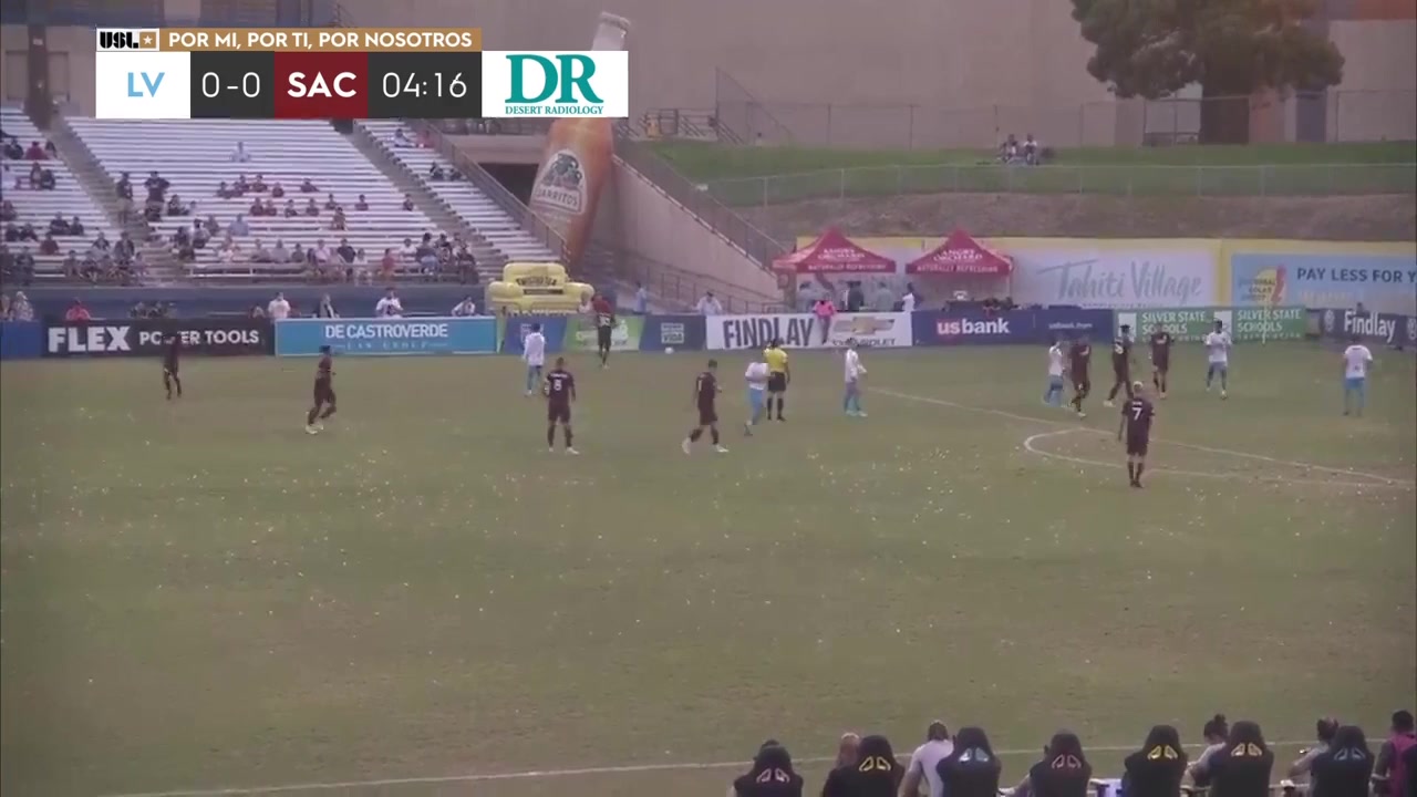 448 Las Vegas Lights Vs Sacramento Republic FC 4 skor gol Tucker Bone, skor 0:1