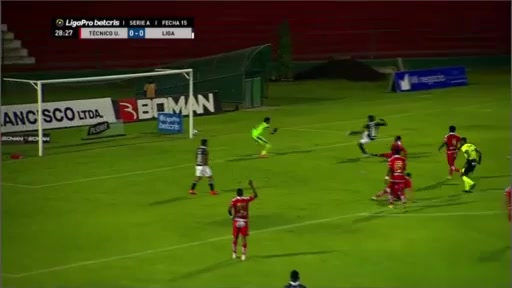 ECU D1 Tecnico Universitario Vs Liga Dep. Universitaria Quito Djorkaeff Neicer Reasco Gonzalez Goal in 28 min, Score 0:1