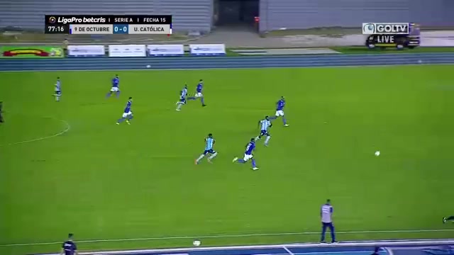 596 9 de Octubre Vs Universidad Catolica 78 skor gol Manuel Erasmo Lucas Ayovi, skor 1:0