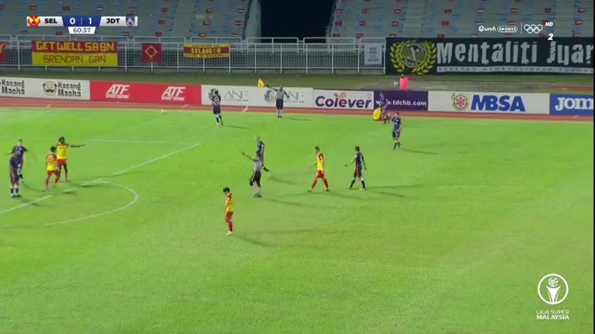 MAS SL Selangor Vs Johor Darul Takzim 61 phút Vào, ghi bàn 1:1