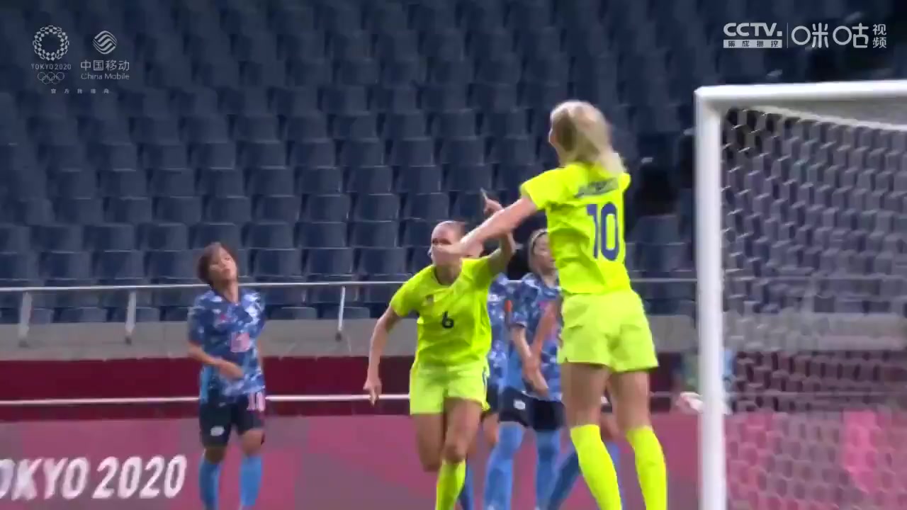 WOFT Sweden (w) Vs Japan (w) Magdalena Eriksson Goal in 6 min, Score 1:0