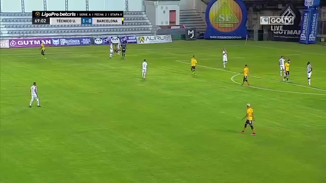 ECU D1 Tecnico Universitario Vs Barcelona SC(ECU) Leandro Emmanuel Martinez Goal in 70 min, Score 1:1