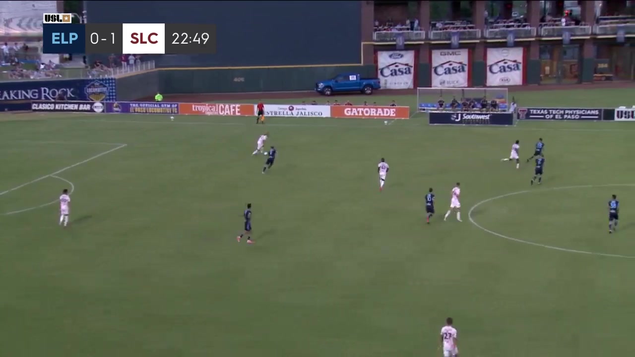 USL CH El Paso Locomotive FC Vs Real Monarchs Josue Aaron Gomez Goal in 23 min, Score 1:1