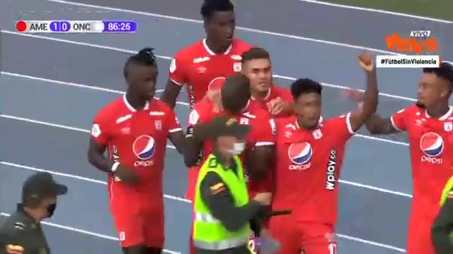 COL D1 America de Cali Vs Deportiva Once Caldas  Goal in 86 min, Score 1:0