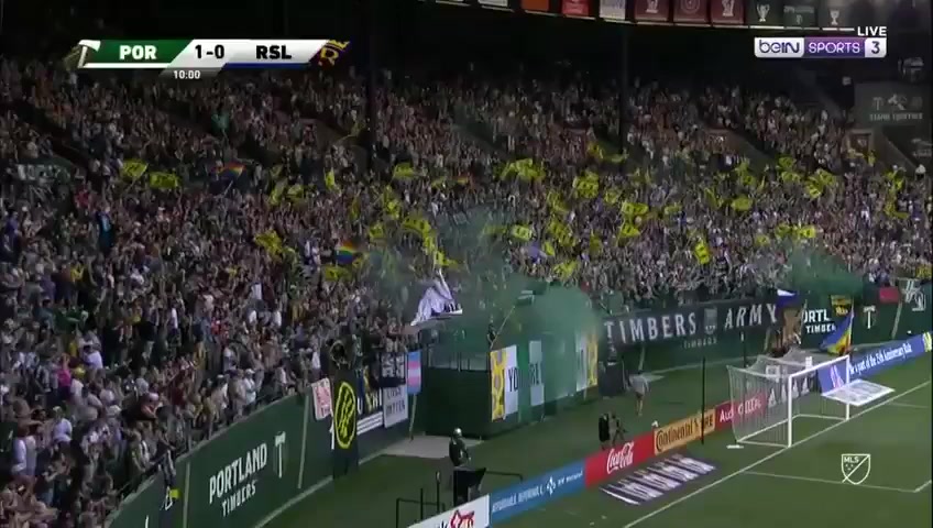 美職業 波特蘭伐木者 Vs 皇家鹽湖城 9分阿斯普裏拉進球,比分1:0