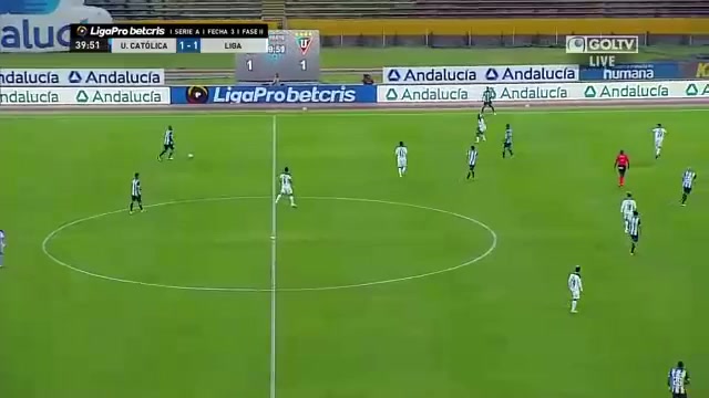 厄瓜甲秋 基多天主大學 Vs 利加大學 40分進球,比分2:1
