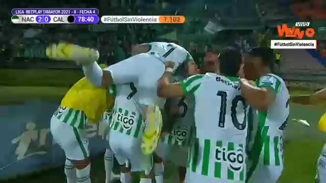 COL D1 Atletico Nacional Medellin Vs Deportivo Cali  Goal in 78 min, Score 2:0