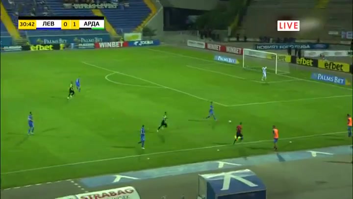 BUL D1 Levski Sofia Vs Arda Spas Delev Goal in 31 min, Score 0:2