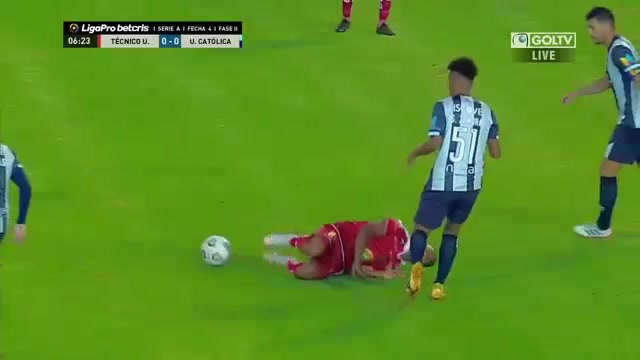 ECU D1 Tecnico Universitario Vs Universidad Catolica Alexis Santacruz Goal in 7 min, Score 1:0