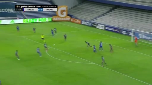 ECU D1 Club Sport Emelec Vs Macara Jose Franciso Cevallos Goal in 34 min, Score 1:0