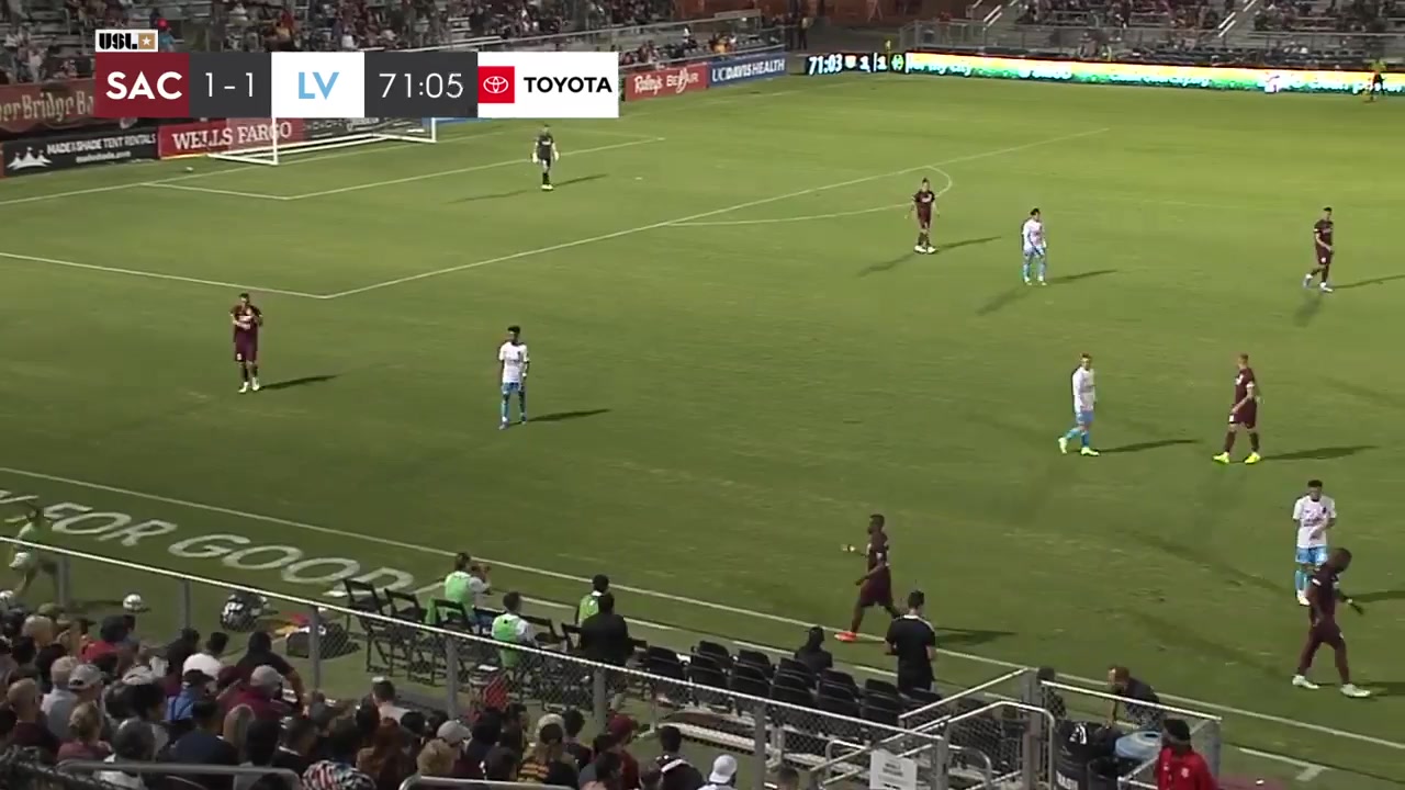 USL CH Sacramento Republic FC Vs Las Vegas Lights 72 phút Cameron IwasaVào, ghi bàn 2:1