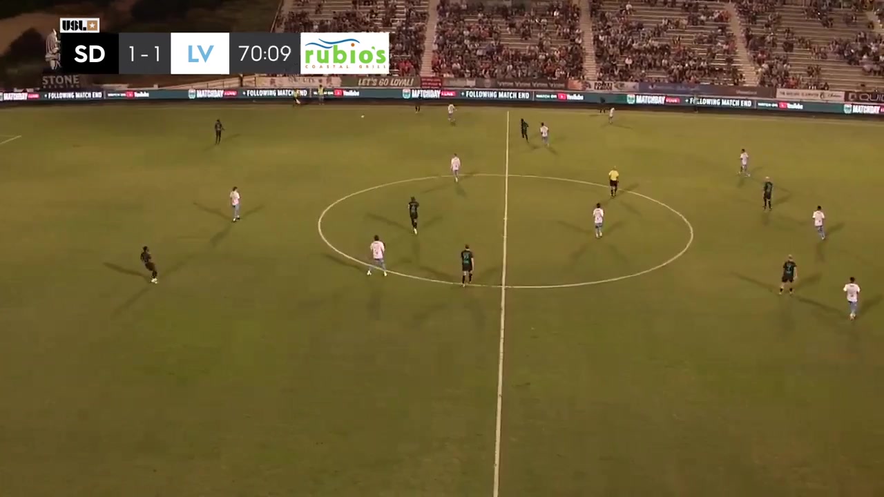 USL CH San Diego loyalty Vs Las Vegas Lights 70 phút Jack BlakeVào, ghi bàn 2:1