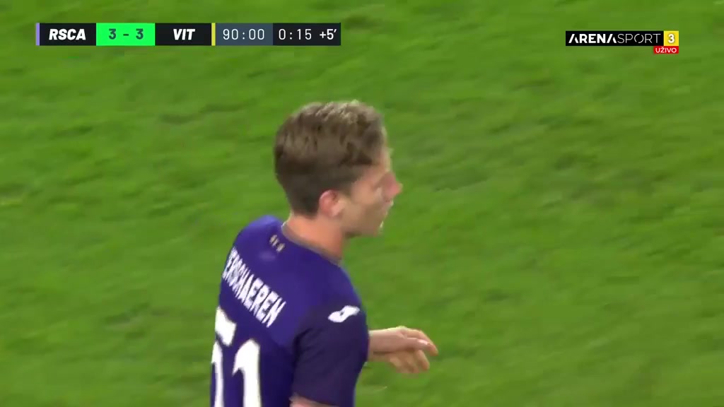 UEFA ECL Anderlecht Vs Vitesse Arnhem Yari Verschaeren Goal in 90 min, Score 3:3