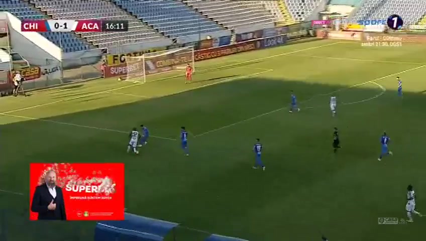 ROM D1 Chindia Targoviste Vs Academica Clinceni Doru Popadiuc Goal in 16 min, Score 1:1