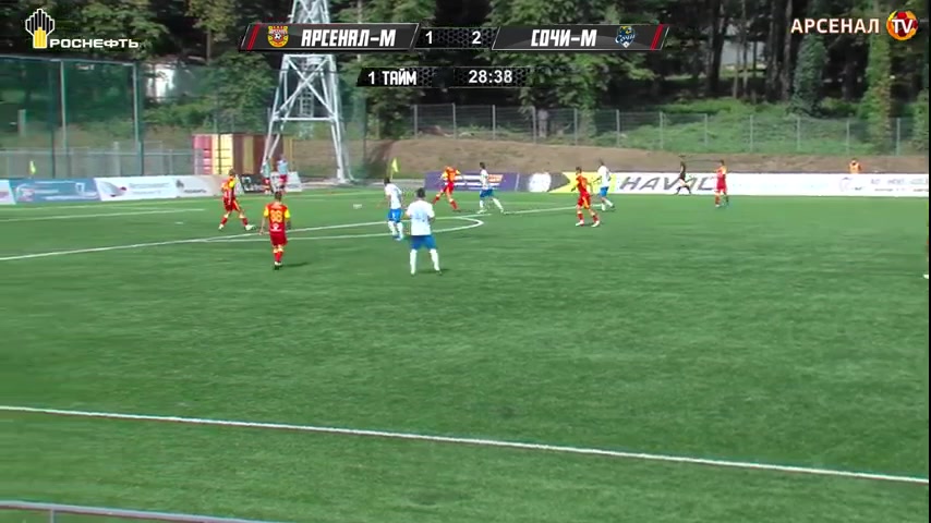 RUS YthC Arsenal Tula Youth Vs PFC Sochi Youth Leibin Goal in 28 min, Score 2:2