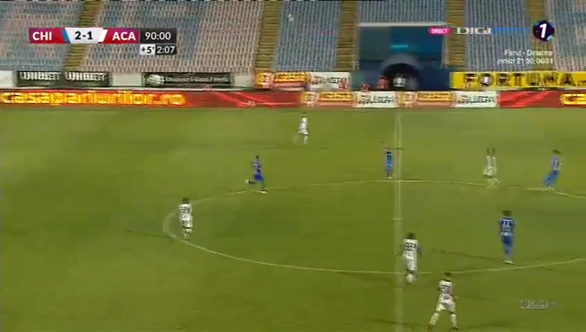 ROM D1 Chindia Targoviste Vs Academica Clinceni Juan Bautista Cascini Goal in 93 min, Score 2:2