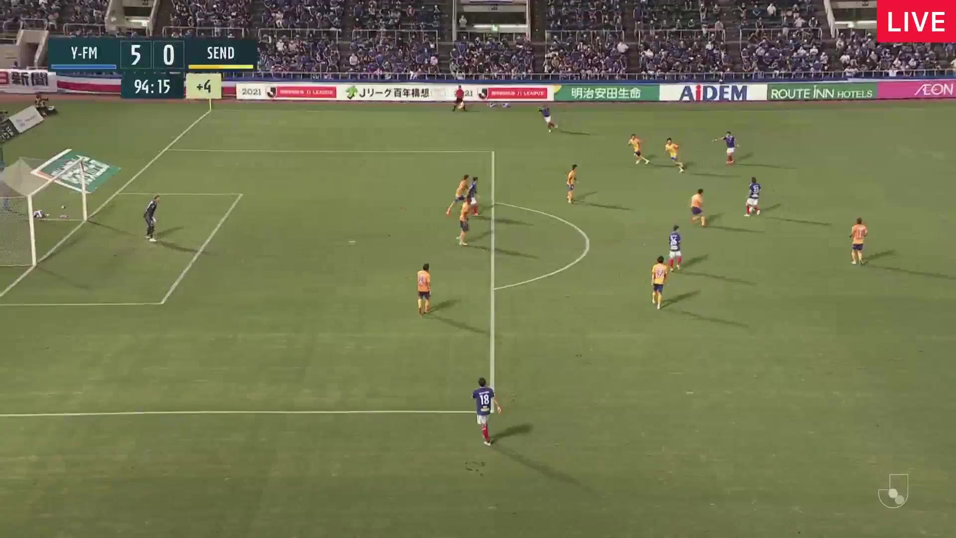 JPN D1 Yokohama Marinos Vs Vegalta Sendai  Goal in 94 min, Score 5:0