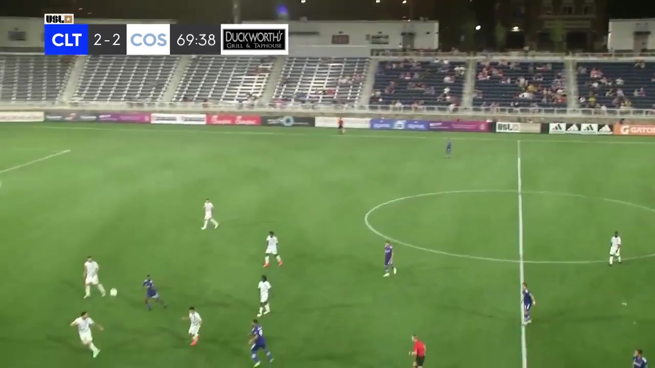 USL CH Charlotte Independence Vs Colorado Springs Switchbacks FC  Goal in 70 min, Score 3:2