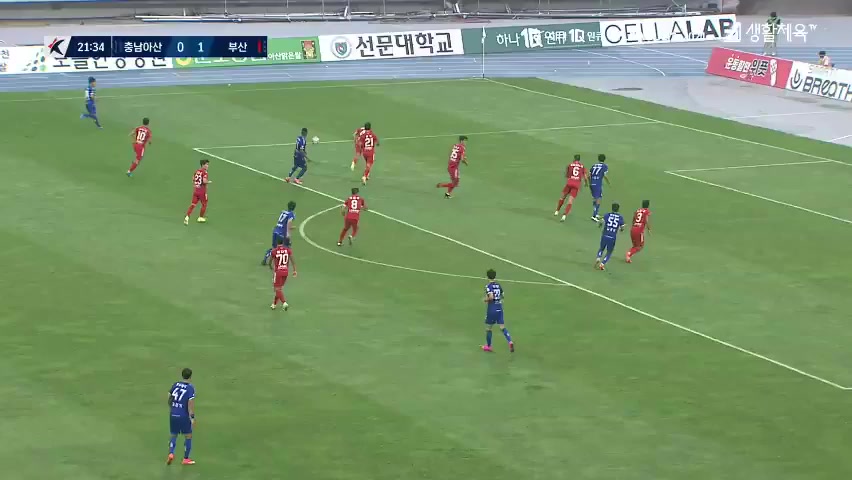 KOR D2 Chungnam Asan Vs Busan I Park Kim Jae Sung Goal in 21 min, Score 1:1