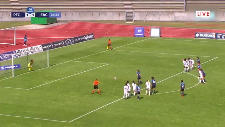 法女甲 巴黎FC女足 Vs 吉英坎女足 35分Corboz進球,比分2:1