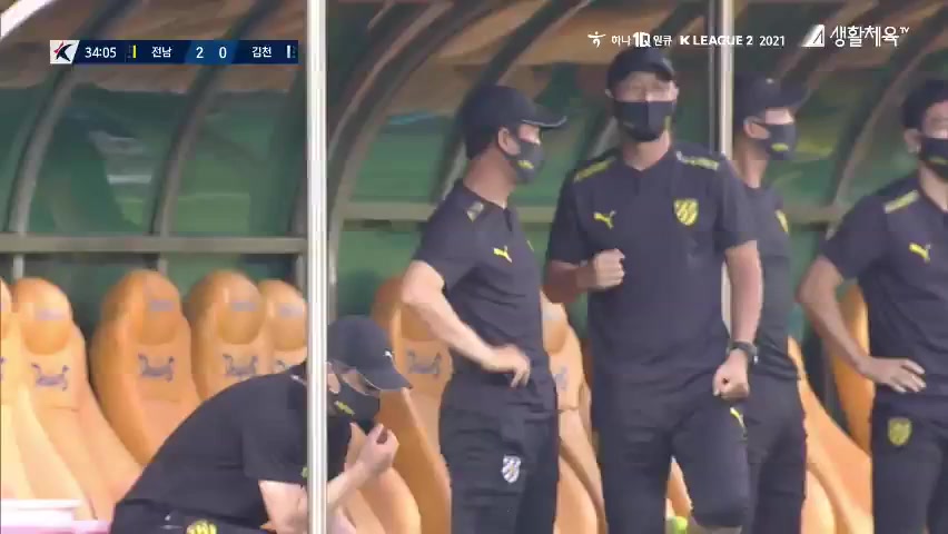 KOR D2 Jeonnam Dragons Vs Gimcheon Sangmu Jonathan Boareto dos Reis Goal in 33 min, Score 2:0