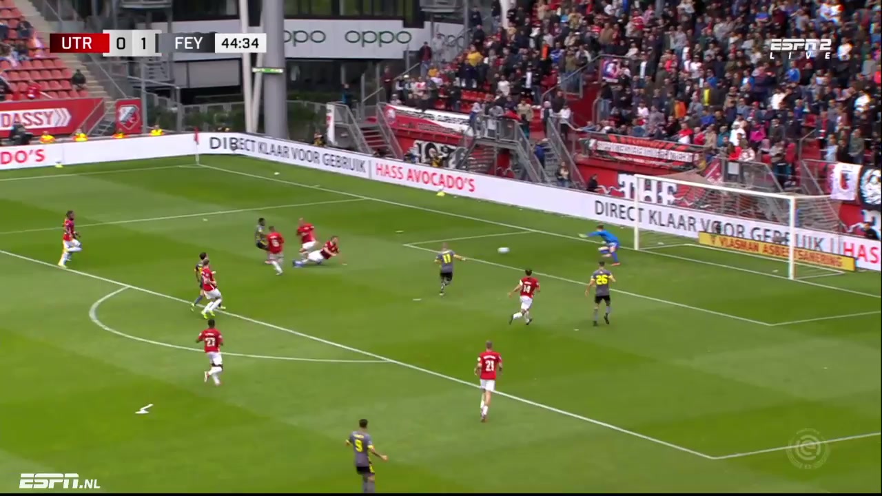 HOL D1 FC Utrecht Vs Feyenoord  Goal in 44 min, Score 0:1