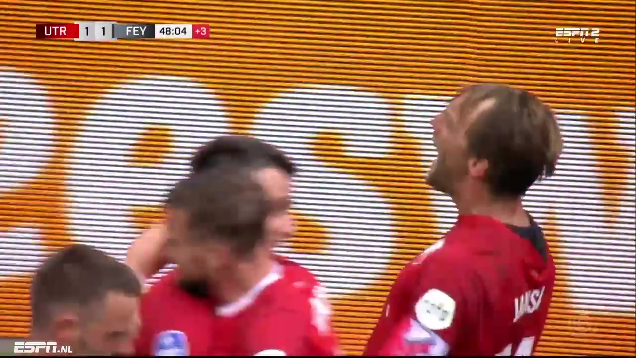 HOL D1 FC Utrecht Vs Feyenoord Willem Janssen Goal in 45+ min, Score 1:1