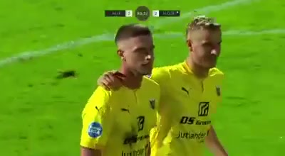 DEN D1 Hvidovre IF Vs Hobro Kasper Waarst Hogh Goal in 88 min, Score 2:2