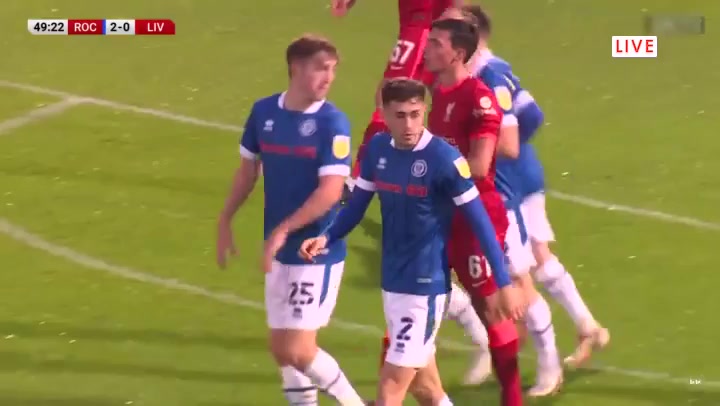 ENG JPT Rochdale Vs Liverpool U21 Corey O Keeffe Goal in 50 min, Score 2:0