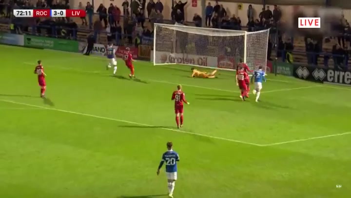 ENG JPT Rochdale Vs Liverpool U21 Corey O Keeffe Goal in 72 min, Score 3:0