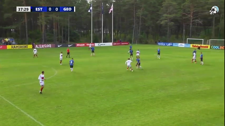 INT FRL Estonia U19 Vs Georgia U19 Mamageishvili O. Goal in 37 min, Score 0:1