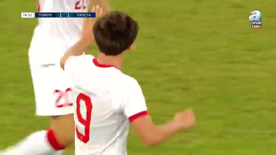 UEFA  U21Q Turkey U21 Vs Scotland U21 Enis Destan Goal in 75 min, Score 1:1