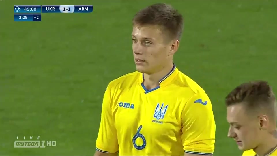 114 Ukraine U21 Vs Armenia U21 45+ skor gol , skor 1:1