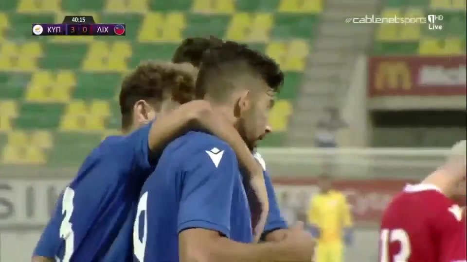 UEFA  U21Q Cyprus U21 Vs Liechtenstein U21 Andronikos Kakoullis Goal in 40 min, Score 4:0