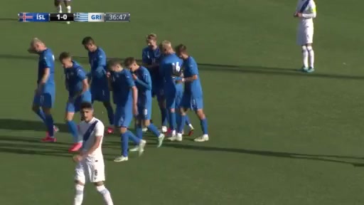 114 Iceland U21 Vs Greece U21 36 skor gol Kolbeinn Thórdarson, skor 1:0