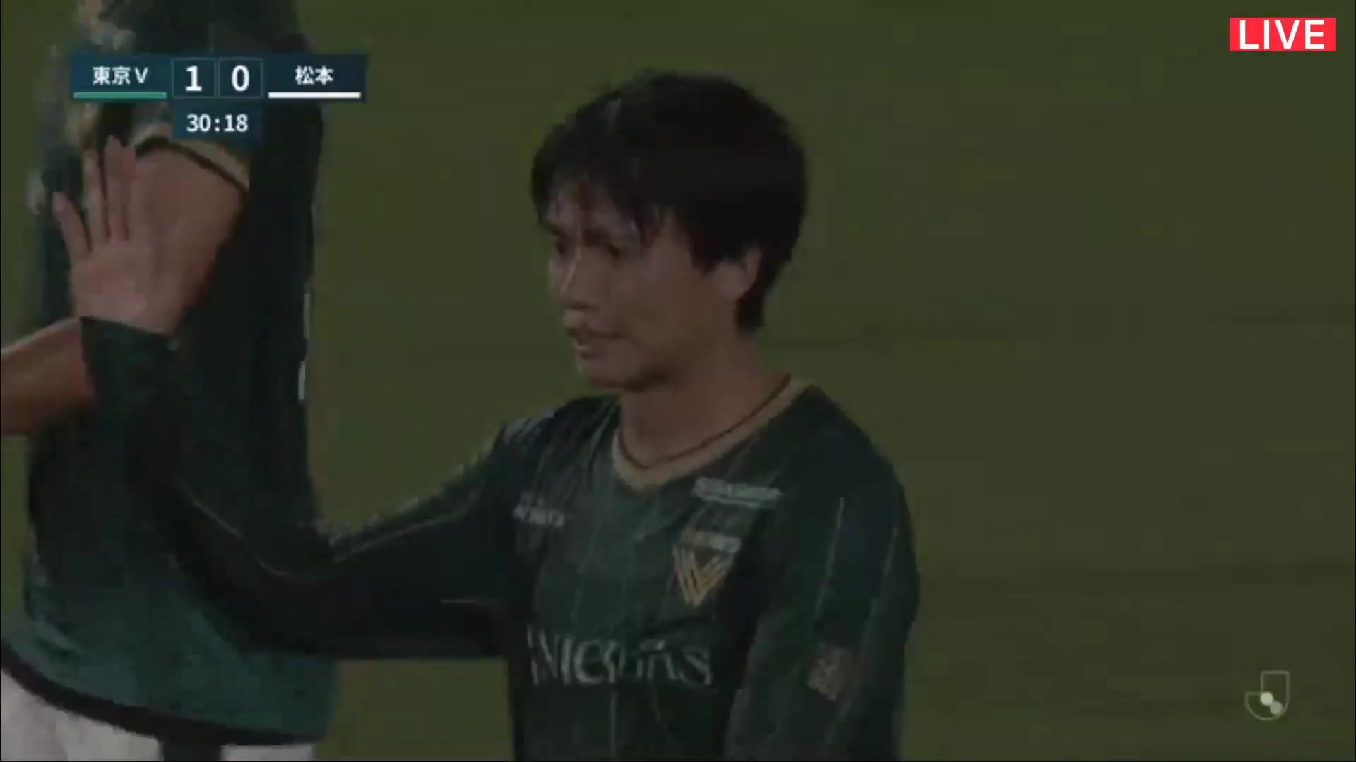 日职乙 东京绿茵 Vs 松本山雅 29分小池纯辉进球,比分1:0