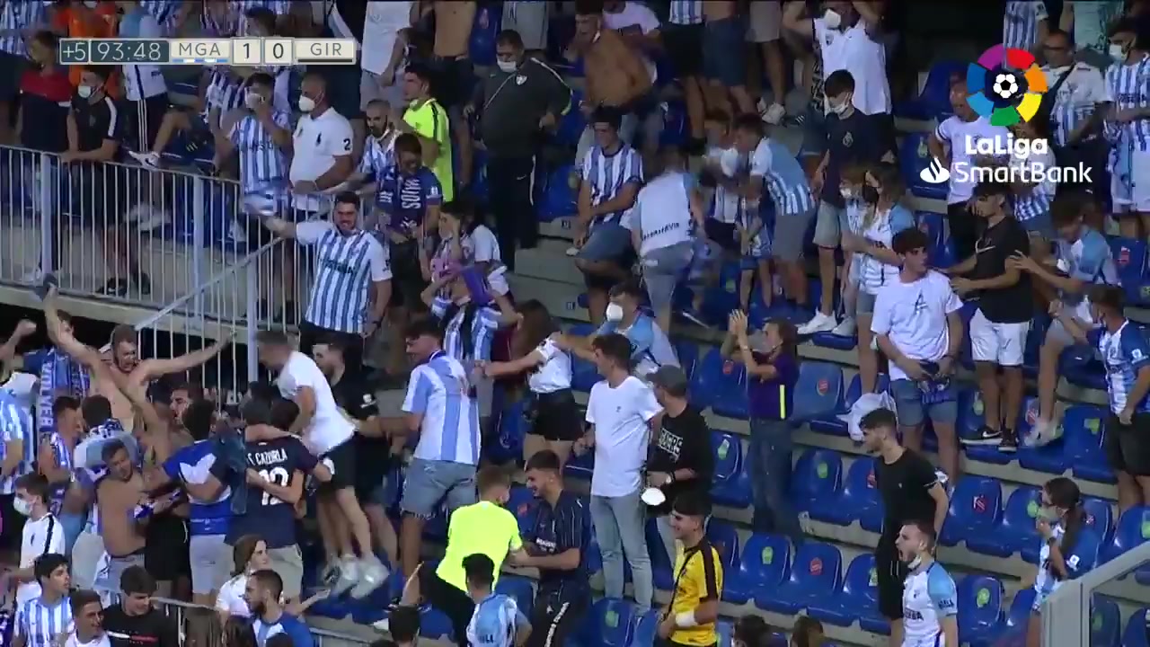 SPA D2 Malaga Vs Girona Paulino de la Fuente Gomez Goal in 93 min, Score 2:0