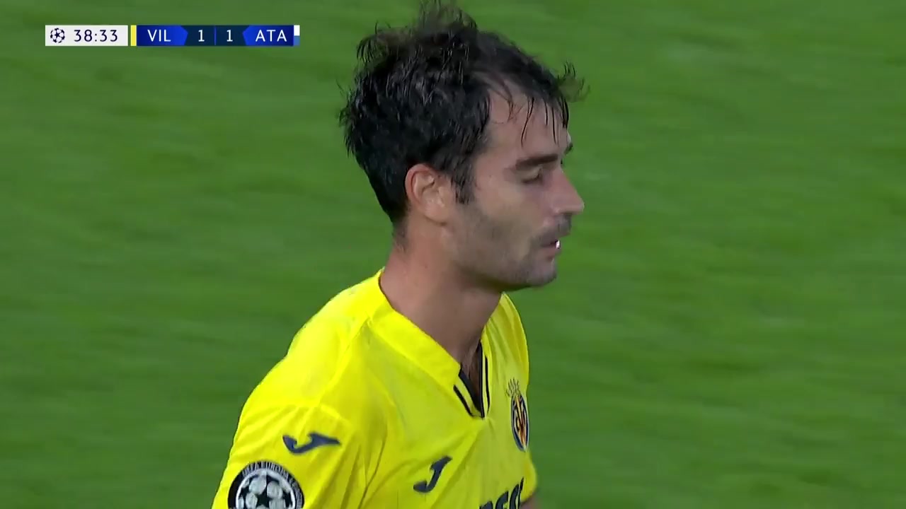 UEFA CL Villarreal Vs Atalanta 37 phút Manuel Trigueros MunozVào, ghi bàn 1:1