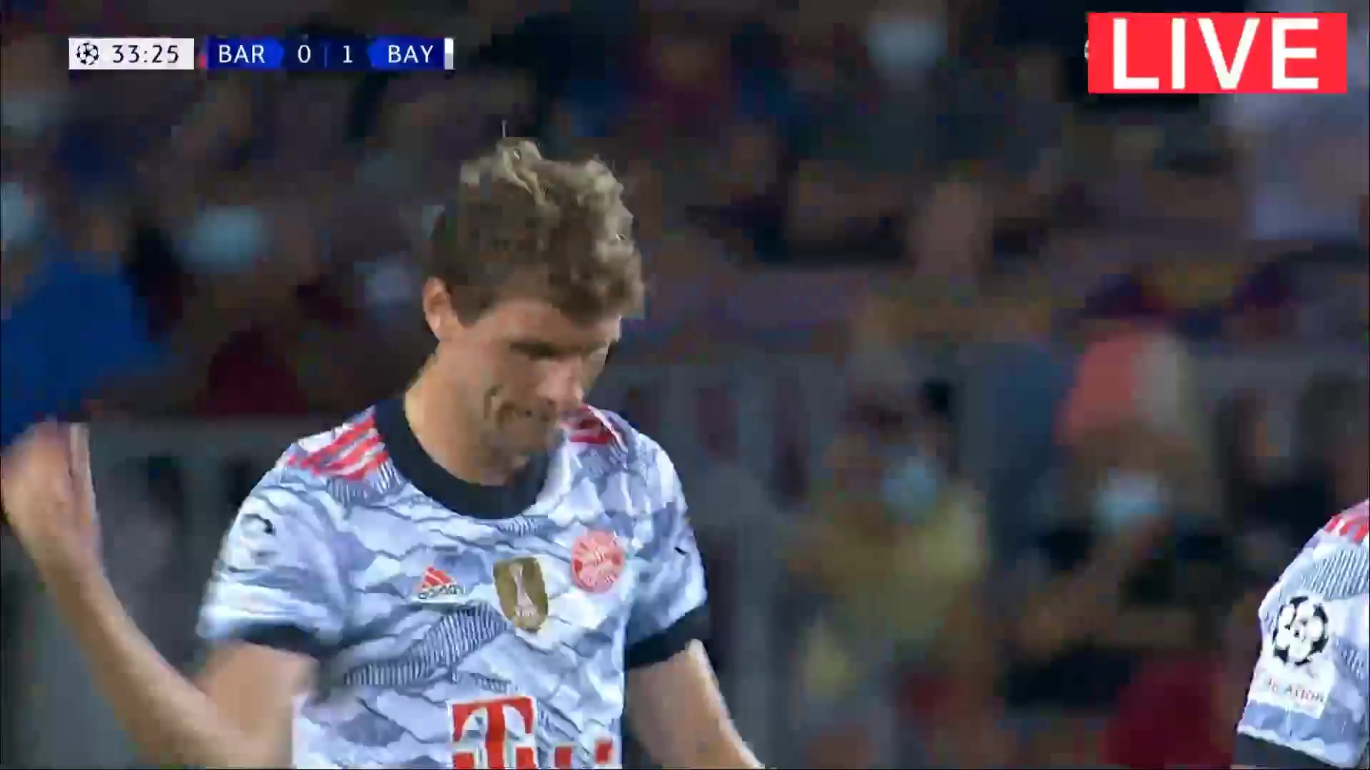 UEFA CL FC Barcelona Vs Bayern Munchen Thomas Muller Goal in 32 min, Score 0:1