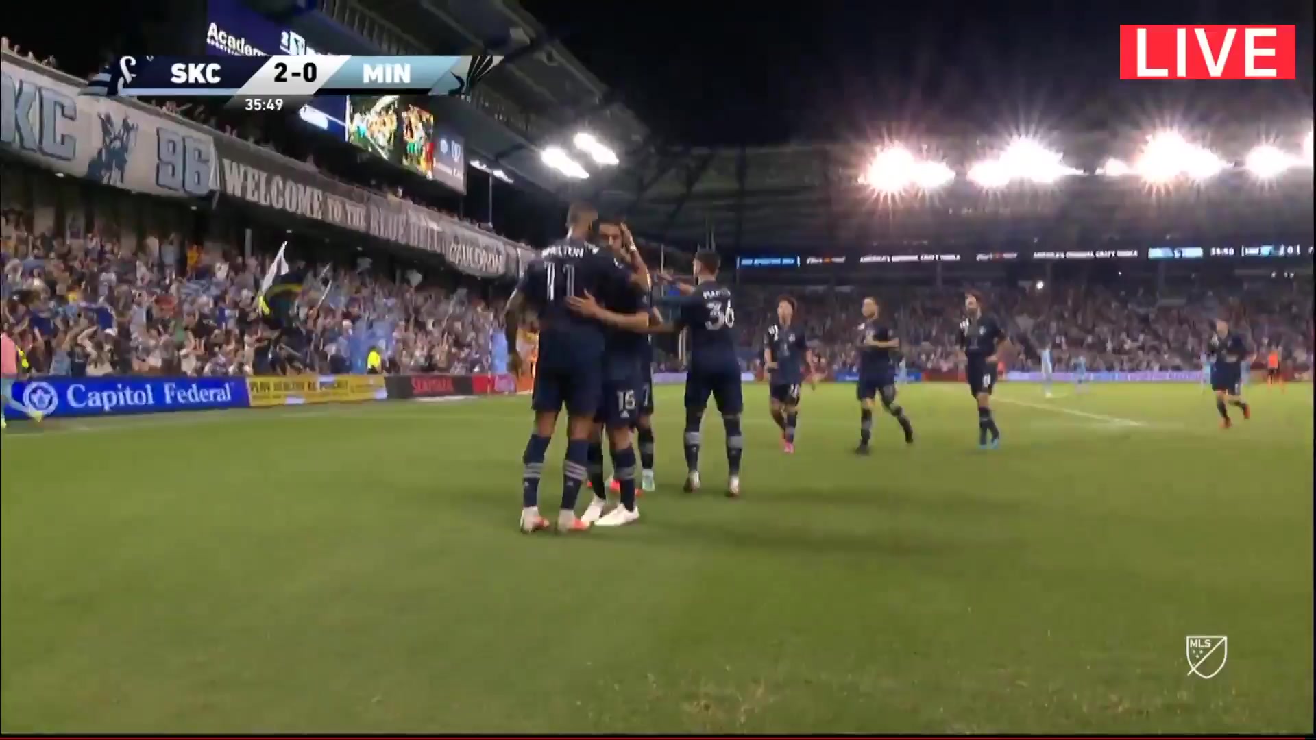 MLS FC Kansas City Vs Minnesota United FC 36 ทำประตู Daniel Salloi ประตู, ทำคะแนน 2:0