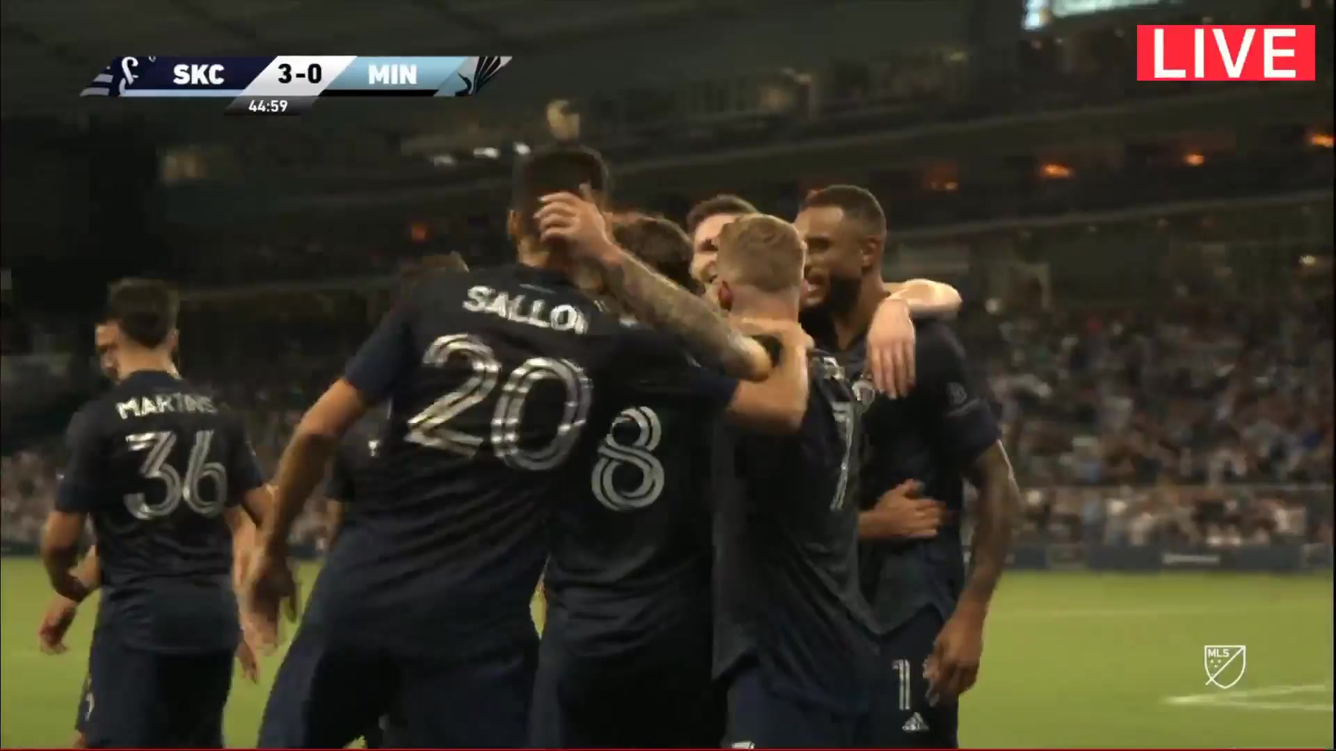 MLS FC Kansas City Vs Minnesota United FC 45 ทำประตู Johnny Russell ประตู, ทำคะแนน 3:0